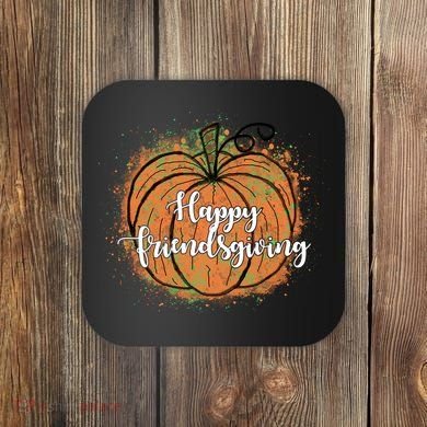 Happy Friendsgiving Fall Pumpkin Gift Coaster