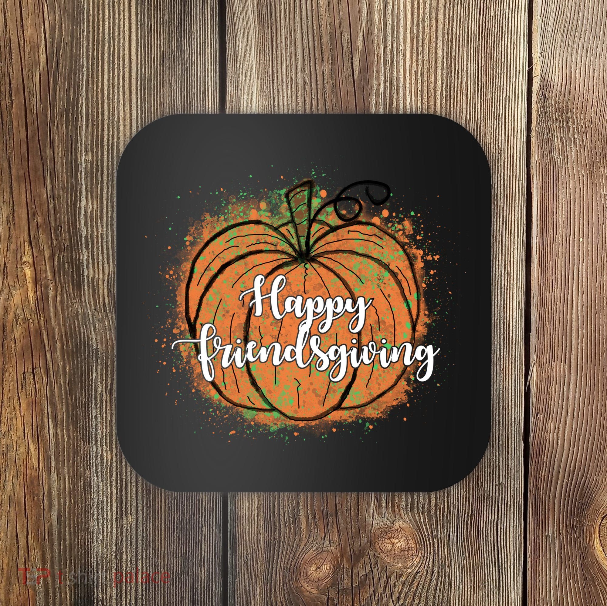 Happy Friendsgiving Fall Pumpkin Gift Coaster