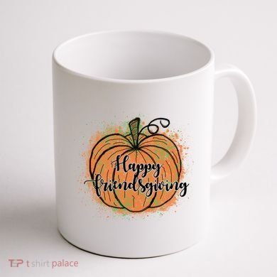 Happy Friendsgiving Fall Pumpkin Gift Coffee Mug back
