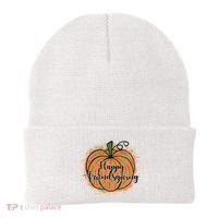 Happy Friendsgiving Fall Pumpkin Gift Beanie thumb 0
