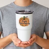 Happy Friendsgiving Fall Pumpkin Gift Tumbler thumb 2