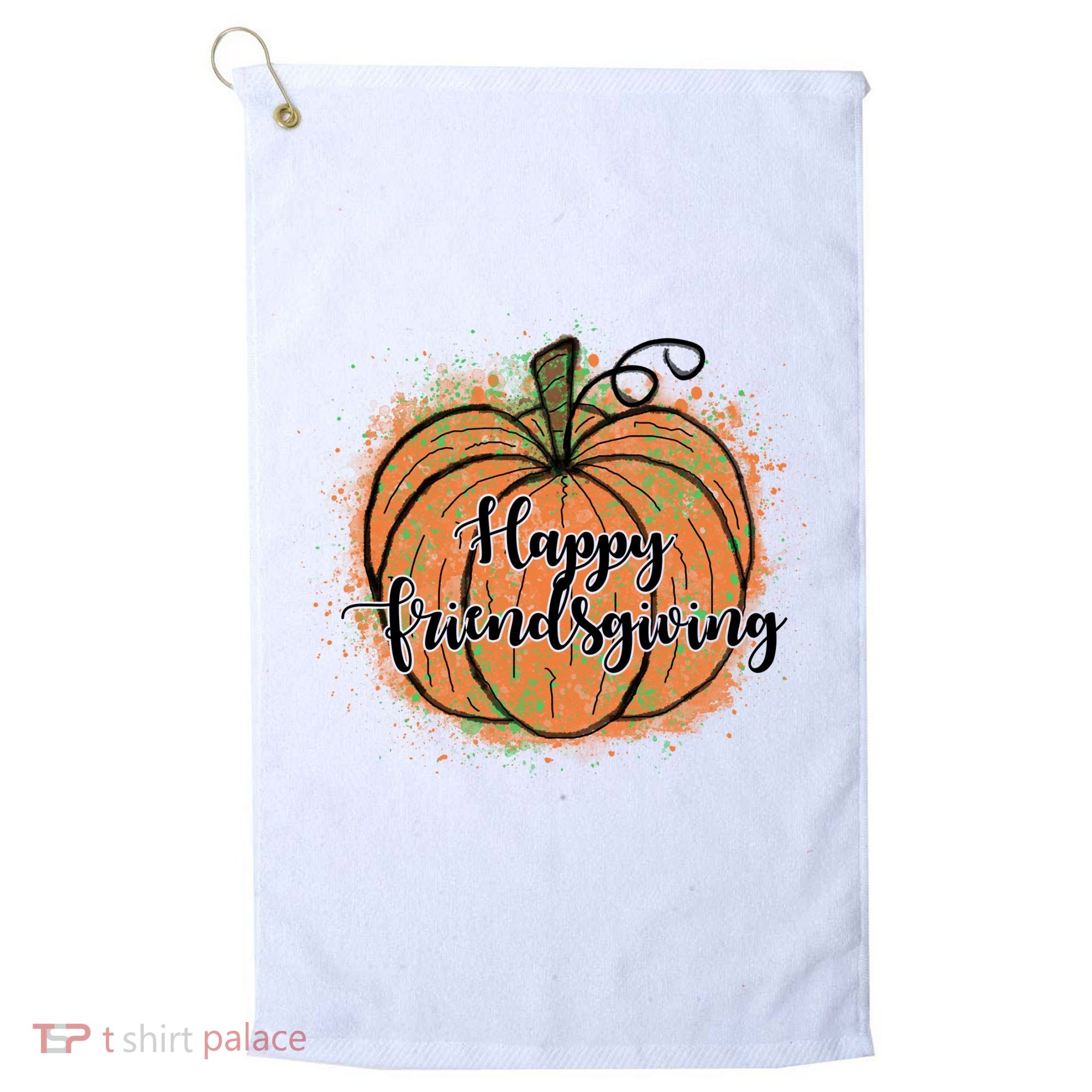 Happy Friendsgiving Fall Pumpkin Gift Golf Towel