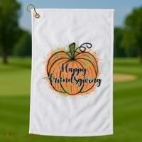 Happy Friendsgiving Fall Pumpkin Gift Golf Towel thumb 1