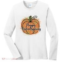 Happy Friendsgiving Fall Pumpkin Gift Women's Long Sleeve Shirt thumb 0