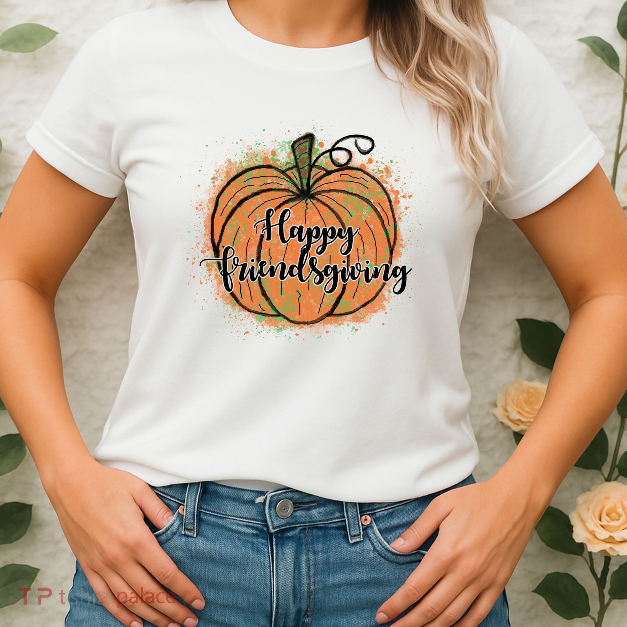 Happy Friendsgiving Fall Pumpkin Gift Women's T-Shirt
