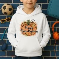 Happy Friendsgiving Fall Pumpkin Gift Kids Hoodie thumb 2