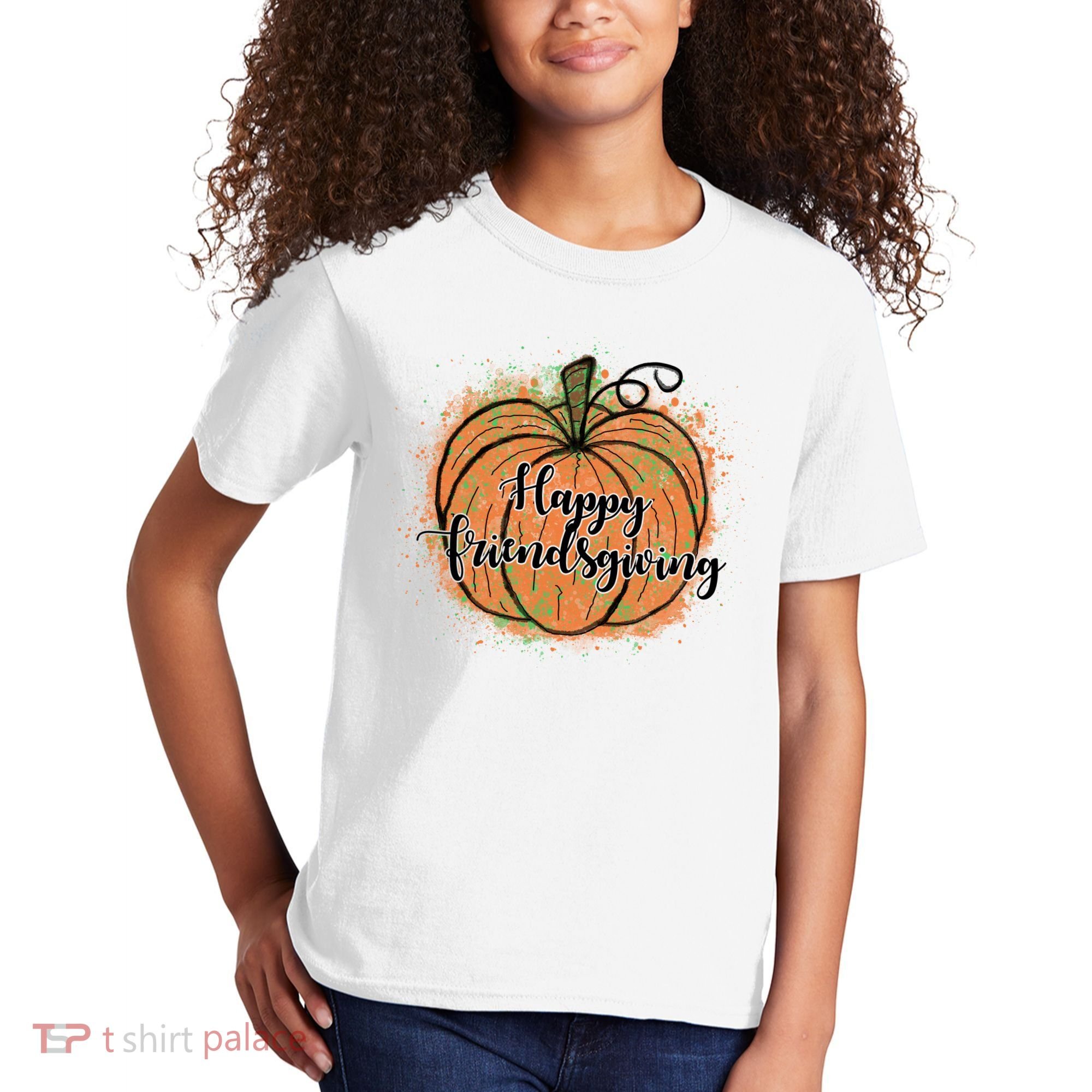 Happy Friendsgiving Fall Pumpkin Gift Kids T-Shirt