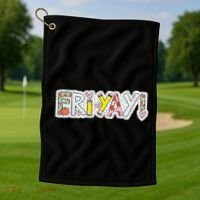 Happy Friyay Friday Lovers Fun Teacher Friyay Weekend Golf Towel thumb 1
