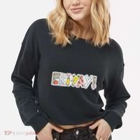Happy Friyay Friday Lovers Fun Teacher Friyay Weekend Cropped Pullover Crew thumb 2