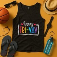 Happy Friyay Friday Lovers Fun Teacher Back To School Tank Top thumb 4