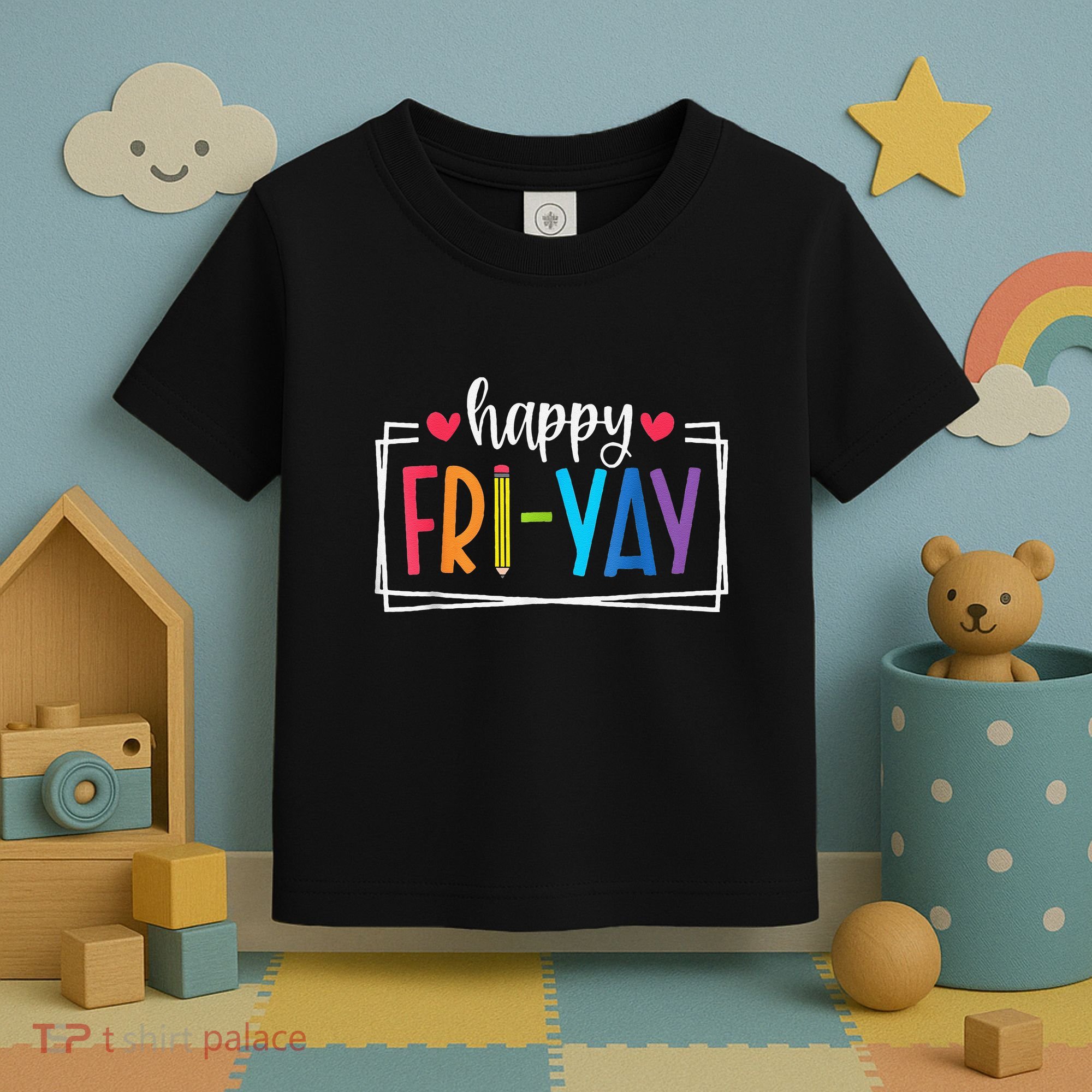 Happy Friyay Friday Lovers Fun Teacher Back To School Toddler T-Shirt