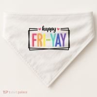 Happy Friday Friyay Funny Gift For Teachers Students USA-Made Doggie Bandana thumb 0