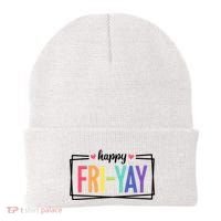 Happy Friday Friyay Funny Gift For Teachers Students Beanie thumb 0