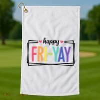 Happy Friday Friyay Funny Gift For Teachers Students Golf Towel thumb 1
