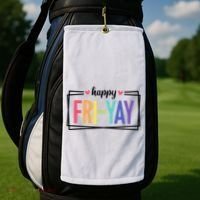 Happy Friday Friyay Funny Gift For Teachers Students Golf Towel thumb 2