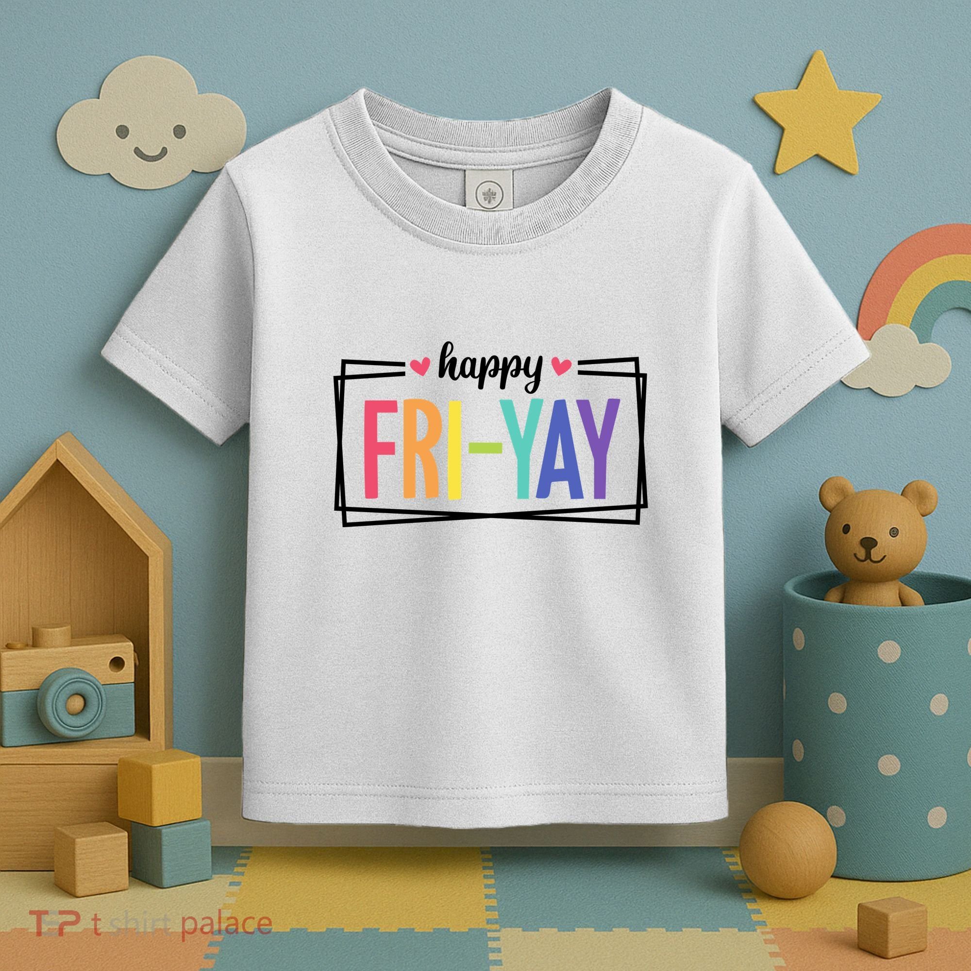 Happy Friday Friyay Funny Gift For Teachers Students Toddler T-Shirt