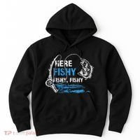 Here Fishy Funny Fishing Fishermen Fish Graphic Hoodie thumb 0