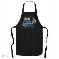 Here Fishy Funny Fishing Fishermen Fish Graphic Apron thumb 0