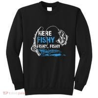 Here Fishy Funny Fishing Fishermen Fish Graphic Sweatshirt thumb 0
