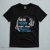 Here Fishy Funny Fishing Fishermen Fish Graphic T-Shirt thumb 5