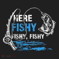 Here Fishy Funny Fishing Fishermen Fish Graphic Golf Towel thumb 3