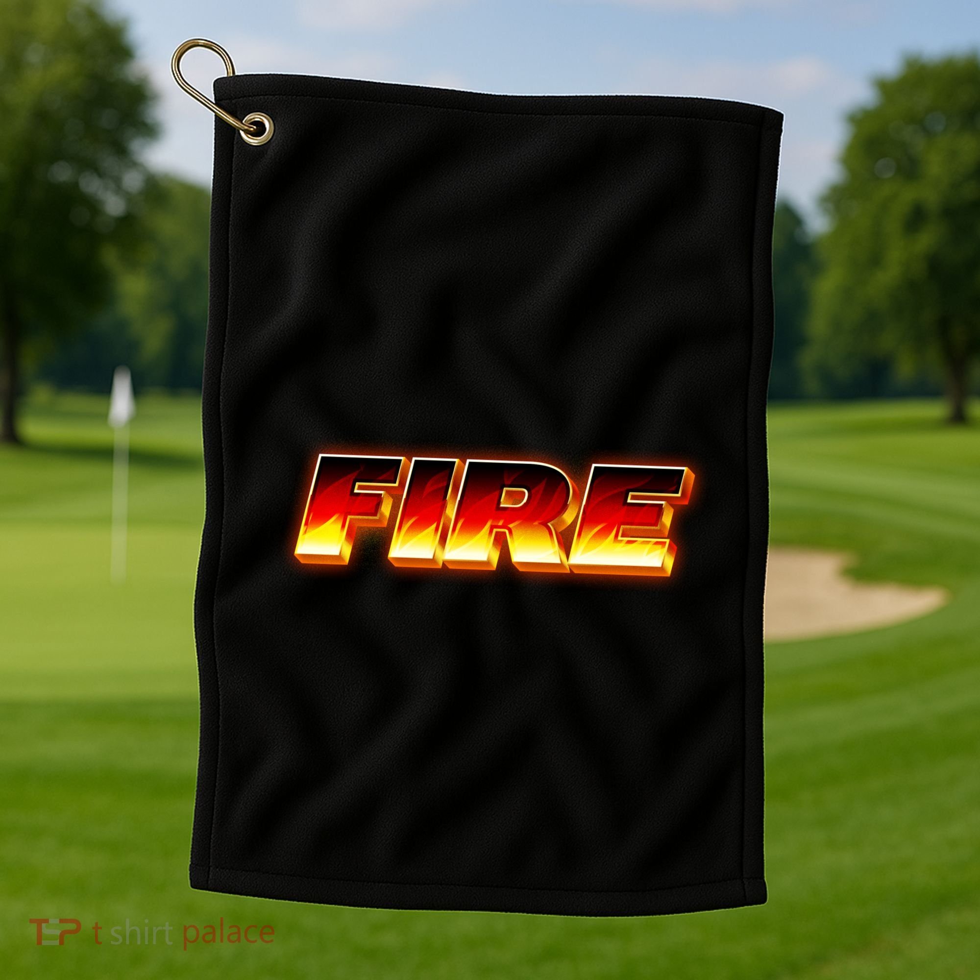 Hot Fire Flames Golf Towel