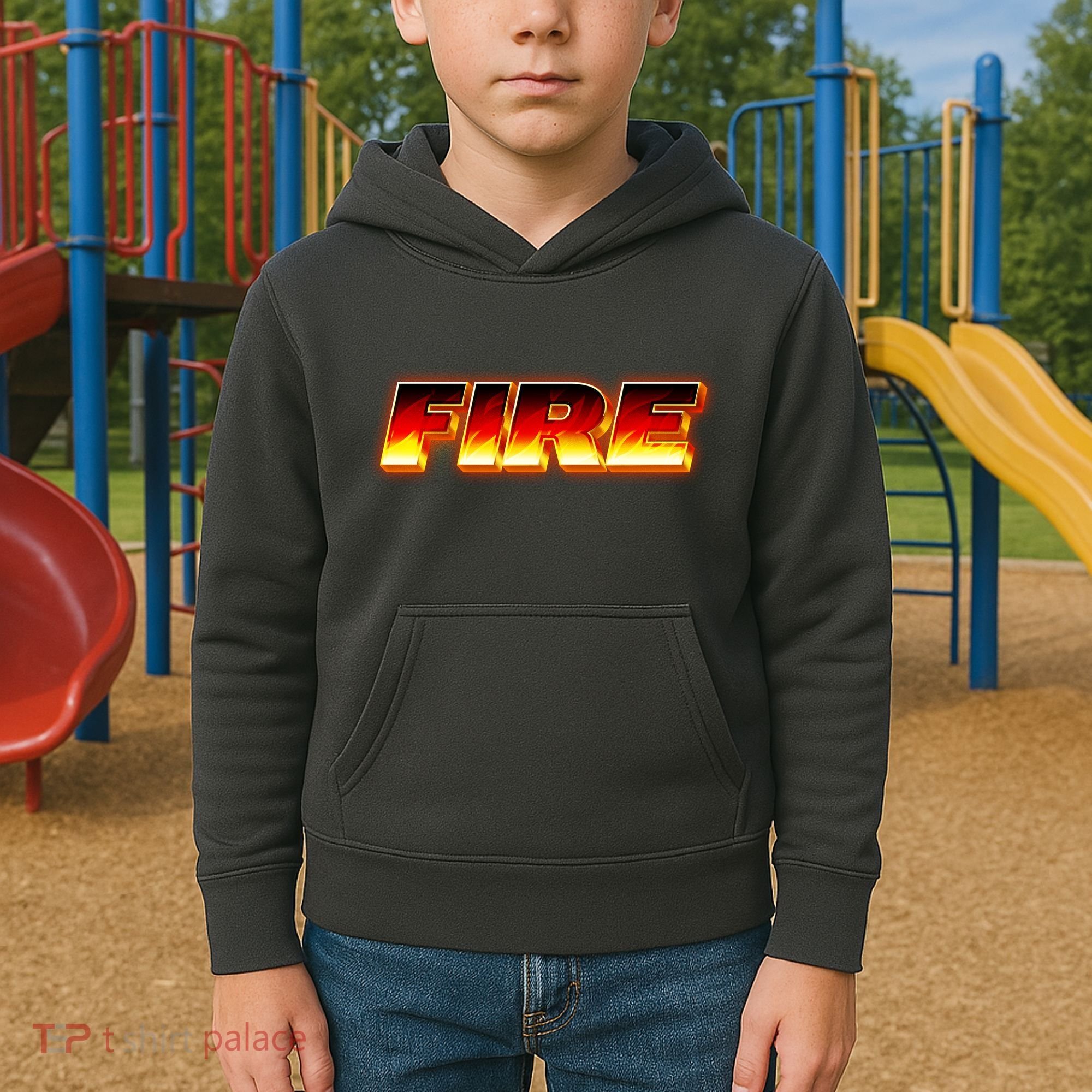 Hot Fire Flames Kids Hoodie