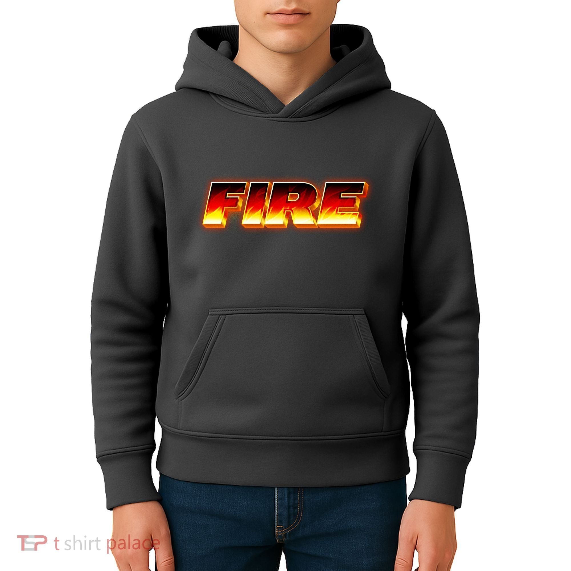 Hot Fire Flames Kids Hoodie