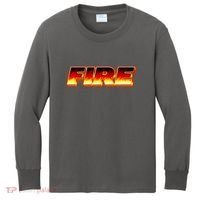 Hot Fire Flames Kids Long Sleeve Shirt thumb 0
