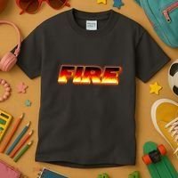 Hot Fire Flames Kids T-Shirt thumb 3