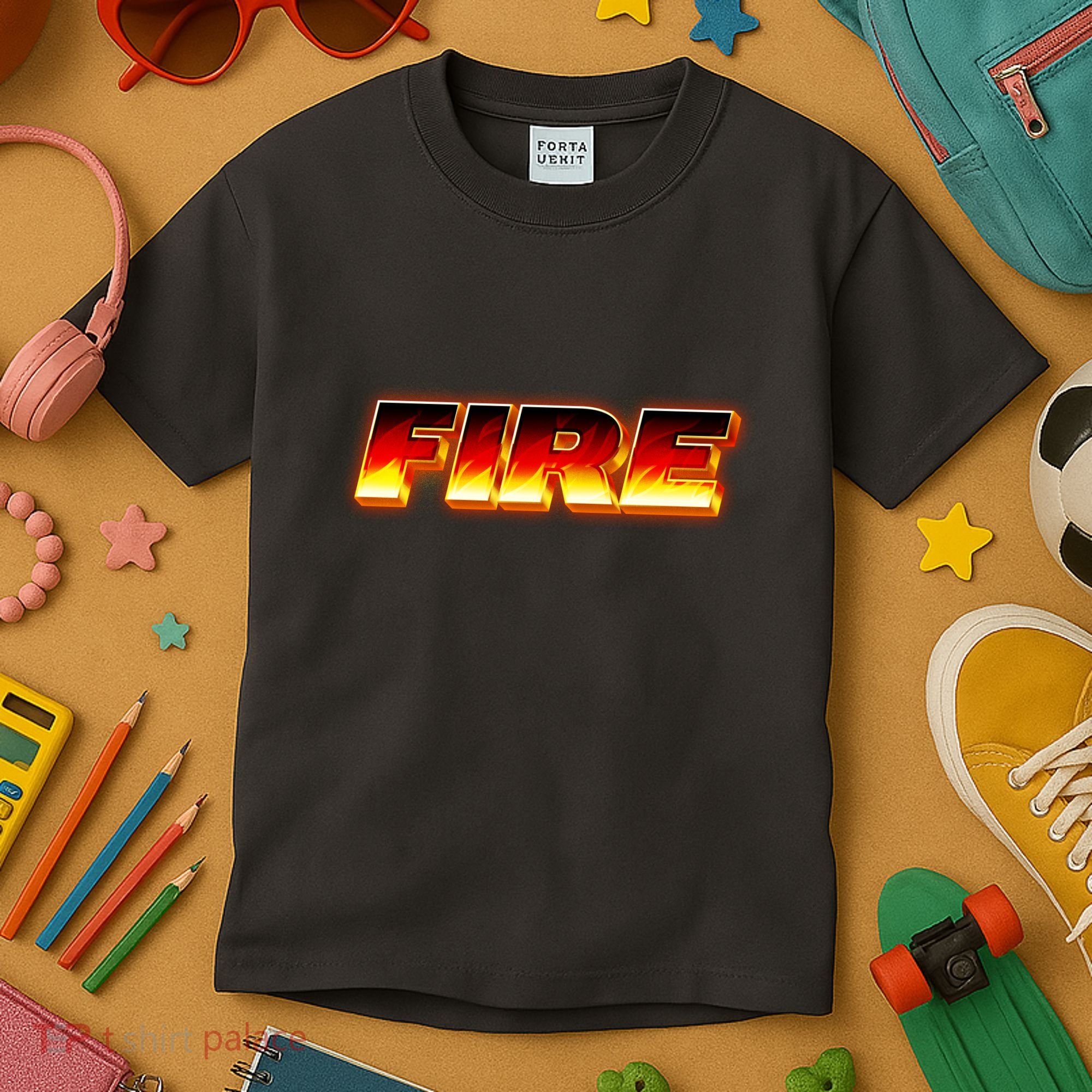 Hot Fire Flames Kids T-Shirt
