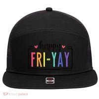 Happy FriYay Friday Lovers Fun Teacher 7 Panel Mesh Trucker Snapback Hat thumb 0