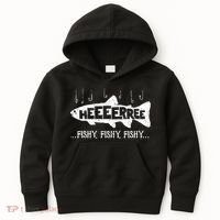 Here Fishy Funny Fish Fishing Lovers Heeeerree Fishy Fishy Kids Hoodie thumb 0