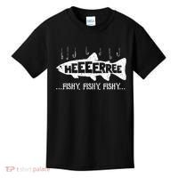 Here Fishy Funny Fish Fishing Lovers Heeeerree Fishy Fishy Kids T-Shirt thumb 0