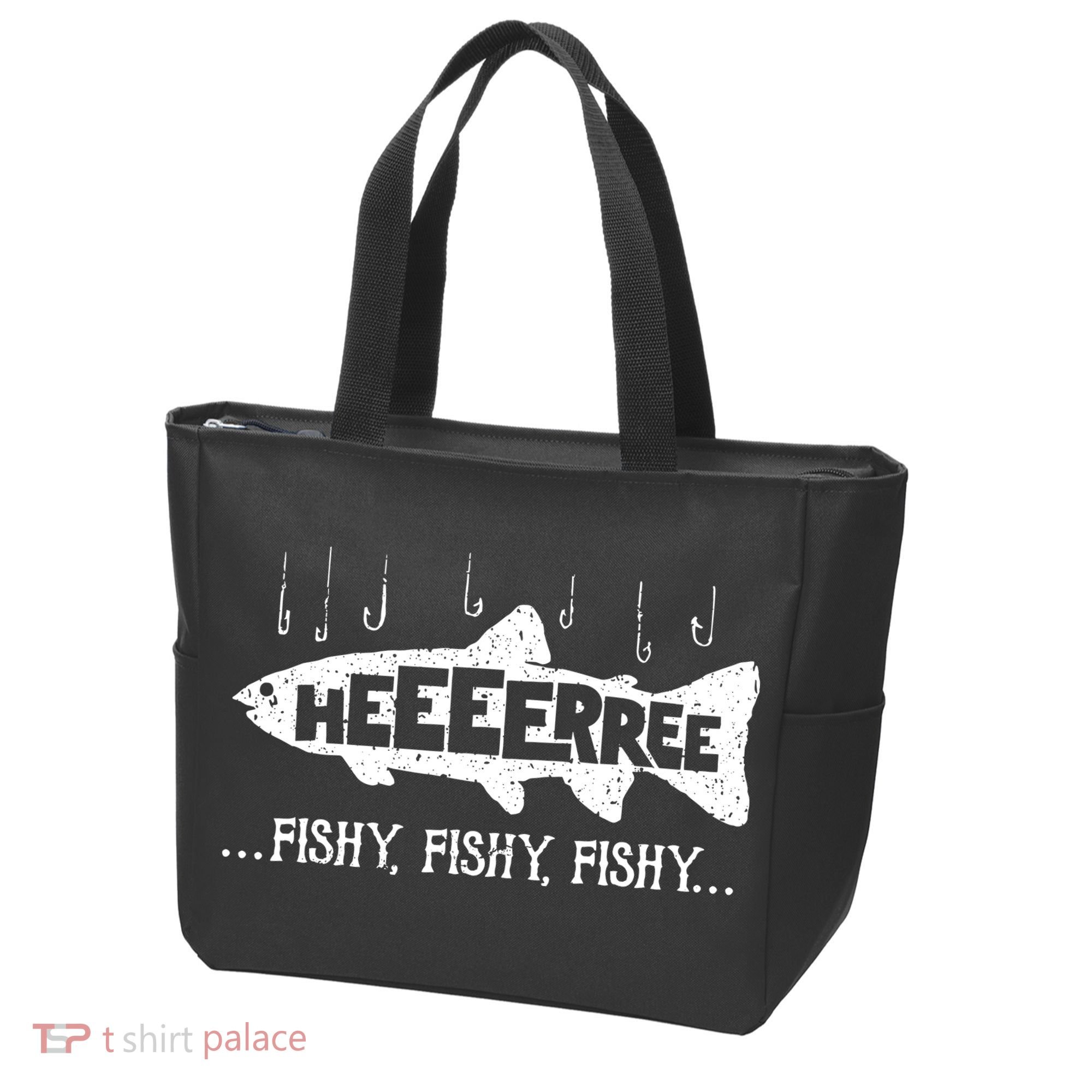 Here Fishy Funny Fish Fishing Lovers Heeeerree Fishy Fishy Tote Bag