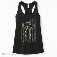 Hunting Fishing Faith Hunter Fisherman Camo Usa On Back Women's Tank Top thumb 0