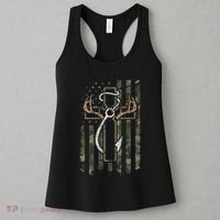 Hunting Fishing Faith Hunter Fisherman Camo Usa On Back Women's Tank Top thumb 3