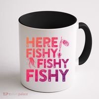 Here Fishy Fishy Fishy Gift Fisher Gifcool Gift Coffee Mug thumb 1