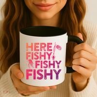 Here Fishy Fishy Fishy Gift Fisher Gifcool Gift Coffee Mug thumb 3