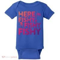 Here Fishy Fishy Fishy Gift Fisher Gifcool Gift Baby Bodysuit thumb 0