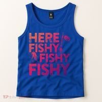 Here Fishy Fishy Fishy Gift Fisher Gifcool Gift Tank Top thumb 2