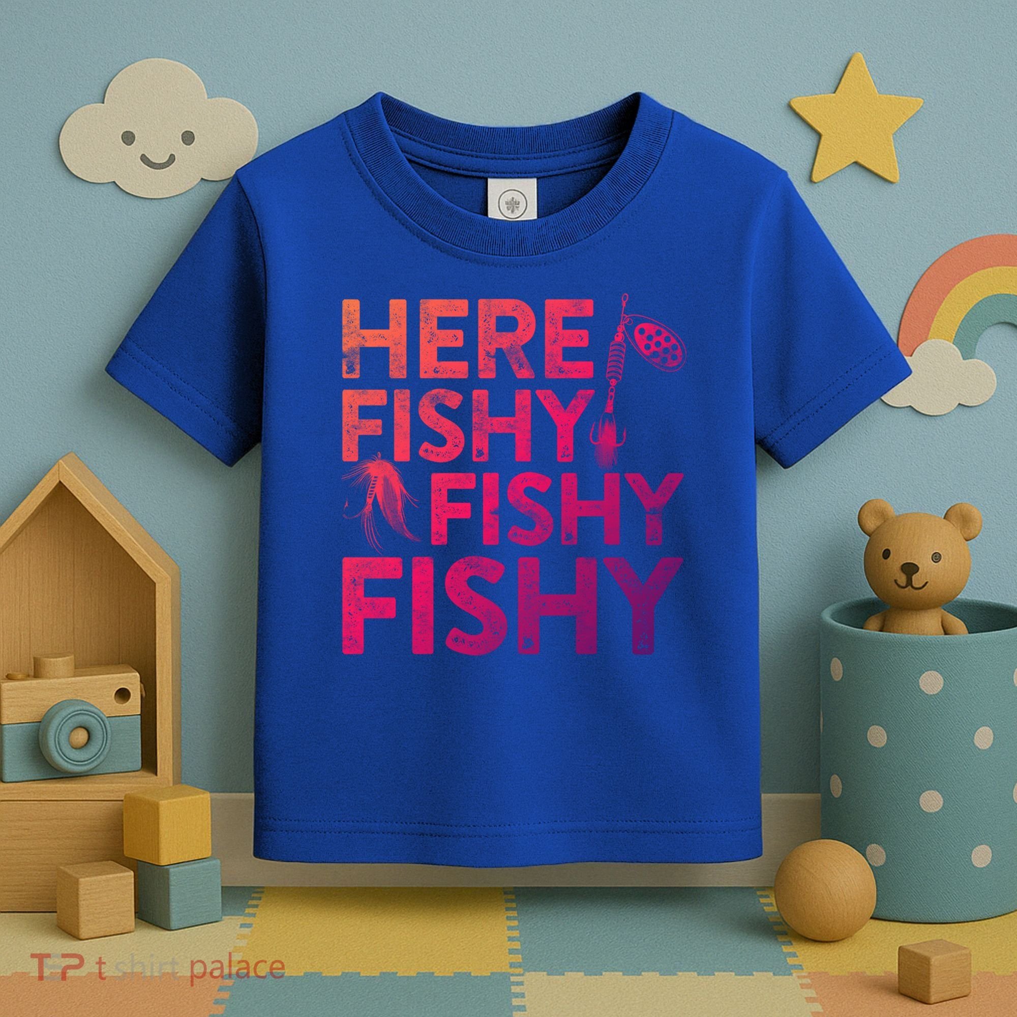 Here Fishy Fishy Fishy Gift Fisher Gifcool Gift Toddler T-Shirt