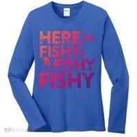 Here Fishy Fishy Fishy Gift Fisher Gifcool Gift Women's Long Sleeve Shirt thumb 0