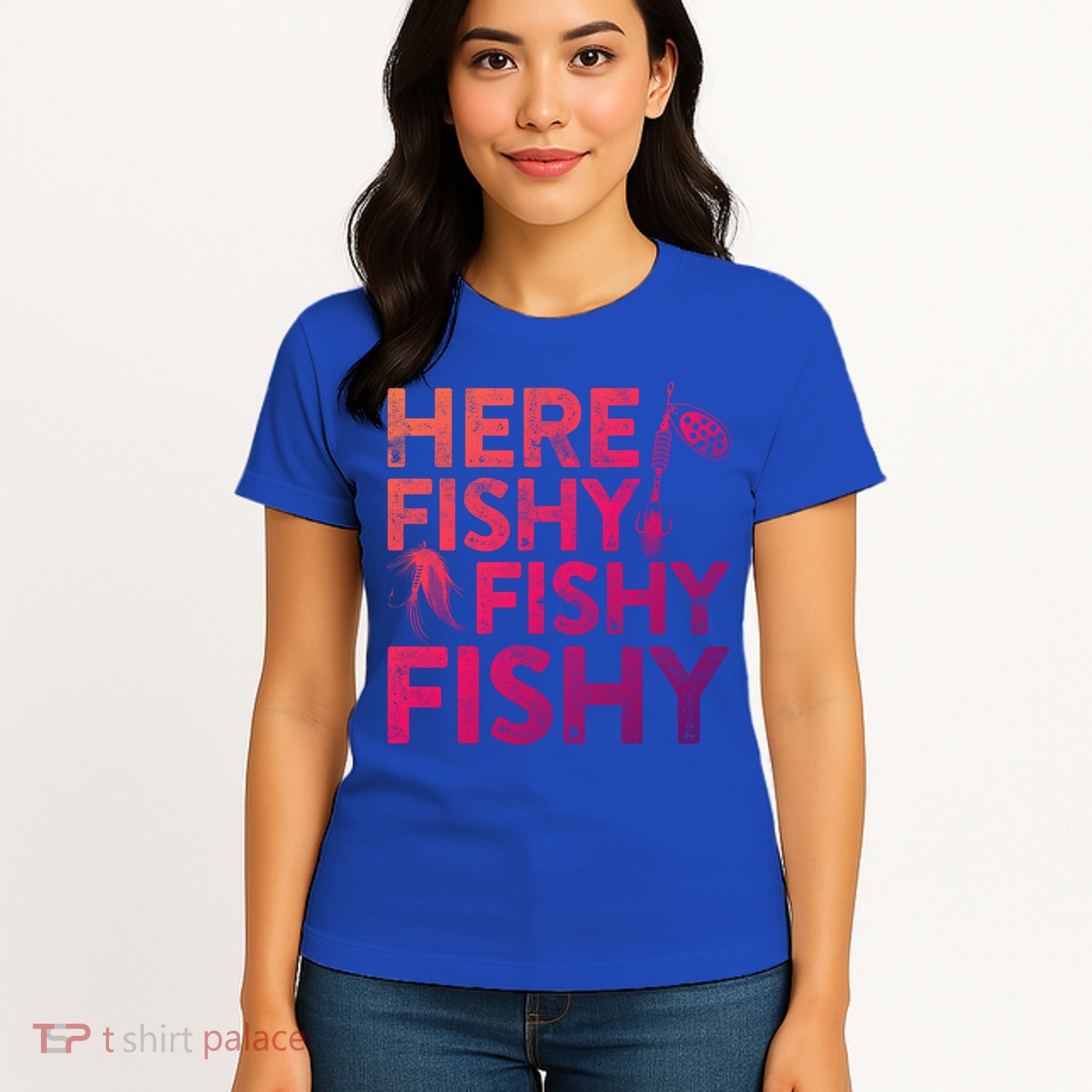 Here Fishy Fishy Fishy Gift Fisher Gifcool Gift Women's T-Shirt