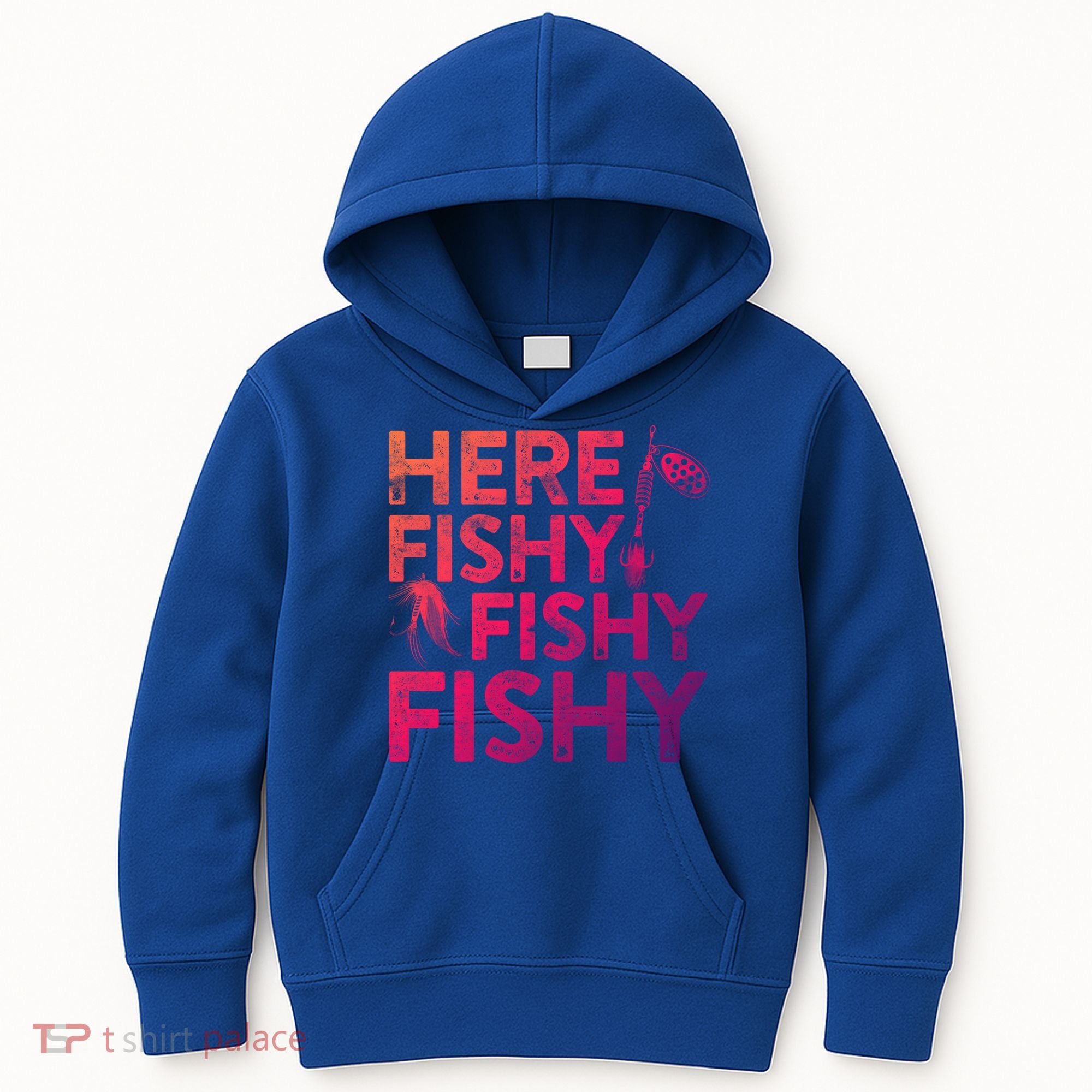 Here Fishy Fishy Fishy Gift Fisher Gifcool Gift Kids Hoodie