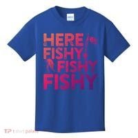Here Fishy Fishy Fishy Gift Fisher Gifcool Gift Kids T-Shirt thumb 0