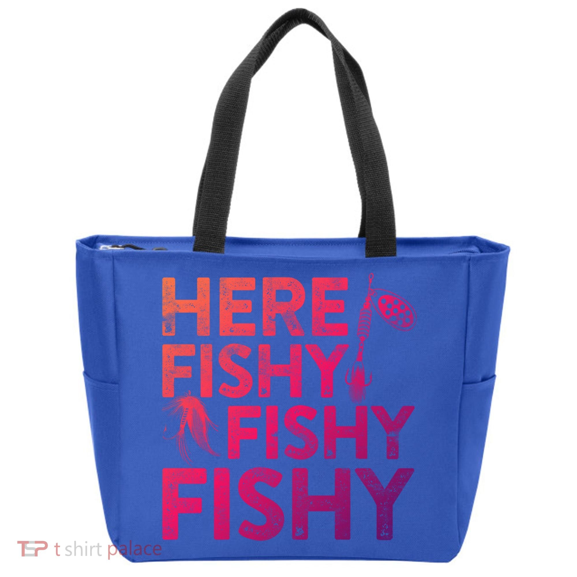 Here Fishy Fishy Fishy Gift Fisher Gifcool Gift Tote Bag