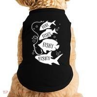 Here Fishy Fishy Fishing Lover Doggie Tank thumb 0