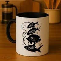 Here Fishy Fishy Fishing Lover Coffee Mug thumb 4