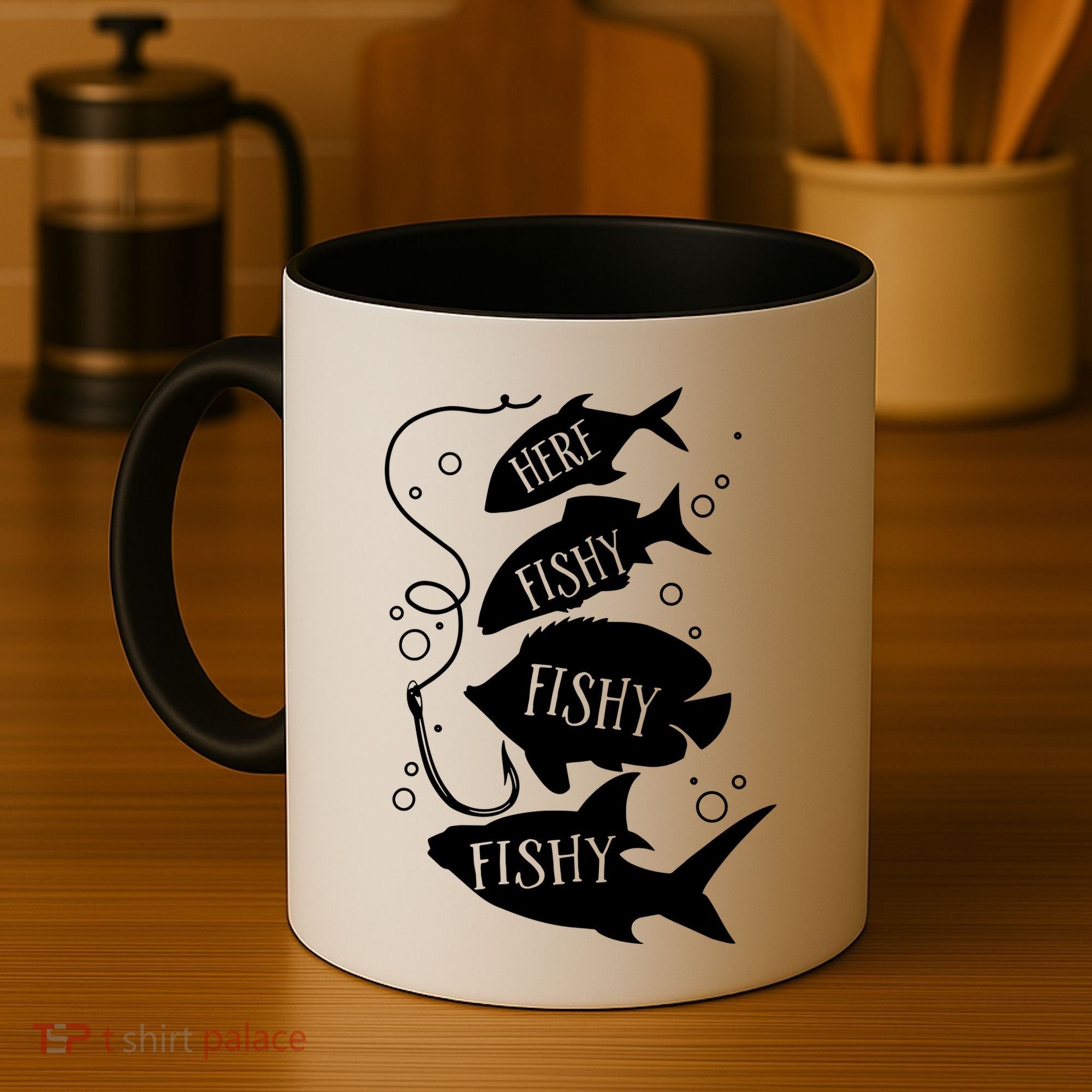 Here Fishy Fishy Fishing Lover Coffee Mug